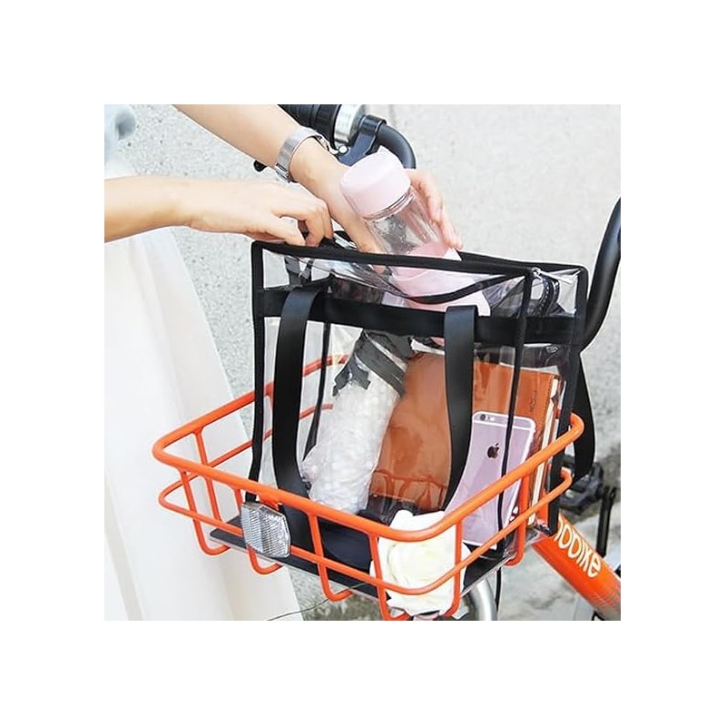 PENGYIP Clear Stadium Approved Tote Bag, Transparent See Through, 11.5x5.75x11.75