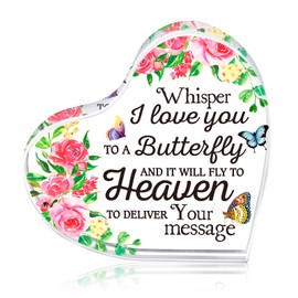 SICOHOME Sympathy Gifts Heart Shape Memorial Bereavement Gifts Crystal Acrylic Paperweight Remembrance Decorations Funeral Grief Condolence Memorial Ornaments for Loss of Mother Loved One