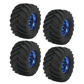 KIMISS 4 Pcs 1/10 Scale Monster Truck Tire RC Car Rubber Wheel Fits Red Cat Volcano, Traxxas Stampede, etc