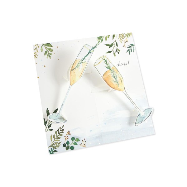 UWP Luxe Pop-Up Champagne Flutes Greeting Card- Congrats, Wedding, Celebrate