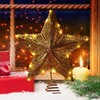 YIQXKOUY Christmas Star Tree Topper Glittered Gold Star Hallow Tree