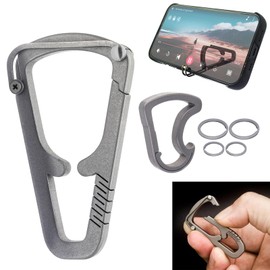 SODOI Titanium Carabiner Hook Keychain Smartphone Stand Small Lightweight Durable Stylish Gift Multi-functional Car Key Holder for Outdoor Camping Travel Hiking