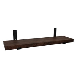 CONSDAN Oak Wood Floating Shelf for Wall Mounted Book Shelf Hanging Shelves Floating Bookshelf for Bedroom, Bathroom, Living Room, Kitchen USA Grown Solid Hardwood, Dark Oak 24x7.5x1.5 in