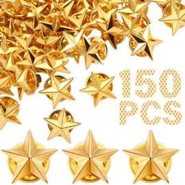 150 Pieces Star Badge Lapel Pin Bulk Memorial Day Backpack Pins Lapel Pin for Men Star Pin Theme Party Costume Decorations Stars Brooches for Labor Day Celebration