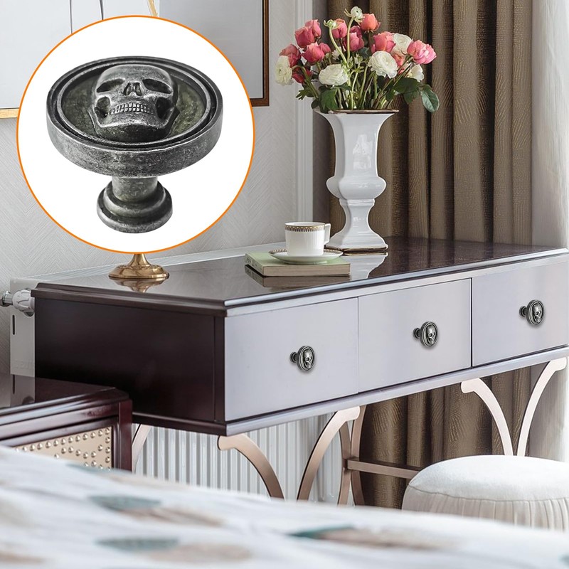 BAMI-LEE House 6PCS Vintage Skull Skeleton Cabinet Knobs - Single