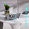KOSUMOSU Digital LED Clocks for Bedrooms 6.7in White Alarm Clock,