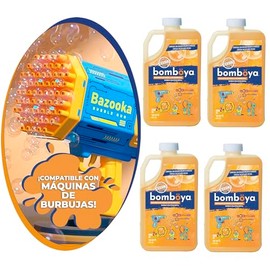 Repuesto Líquido para Burbujas para Máquina de Burbujas, Pistola de Burbujas, Bazooka | Jabón de Burbujas para Niños y Niñas Premium Compatible con Cu