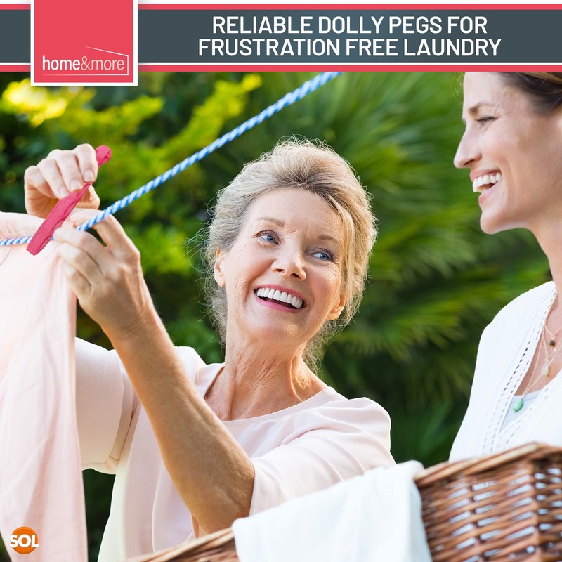 48pk Plastic Dolly Pegs For Washing Line | Heavy Duty