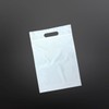 40x44cm (+6cm Gusset) Zippered Punched Handle Shopping Bags (100 pcs, White) Plastic