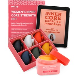 Pixie Inner Core Wellness & Strength Training with Intimate Skin Moisturizer Cream For Dryness & Itch – Women’s Core Strength Set of 6 – Includes Easy-to-Read Guide & Exercises for Beginner & Advanced