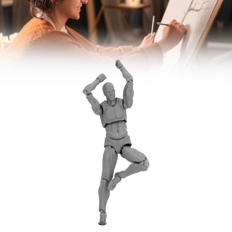 Figure Model PVC Action Figure Drawing Model Movable Joint Pedestal