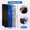 BEISHIDA 3Pcs Black Blue Silver Door Streamer Backdrop Foil Fringe