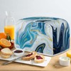 Daulesho Turquoise Marble 2, 4 Slice Toaster Cover Dust Protection