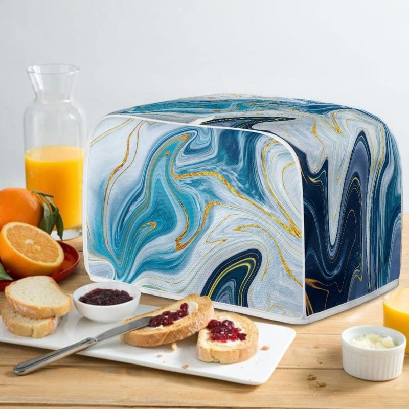 Daulesho Turquoise Marble 2, 4 Slice Toaster Cover Dust Protection