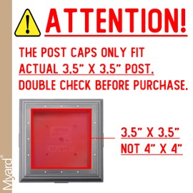 Myard PNP 115445R Screw-Free Universal Fence Pyramid Top Cap fits Post 4 x 4 Inches (Actual Post Size 3.5 x 3.5) (Qty 1, Red Mahogany)