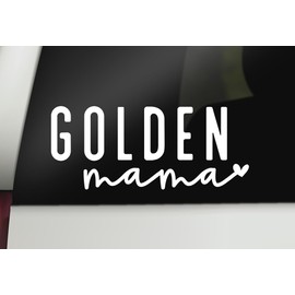Golden Mama Decal Golden Retriver Mom Car Bumper Sticker Window Laptop Tumbler Decal | 7" x 3" Size | White | Made in USA | DECALBUNNY