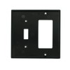 Leviton 2-Gang 1-Toggle 1-Decora/GFCI Device Combination Wallplate, 80707-E, Black
