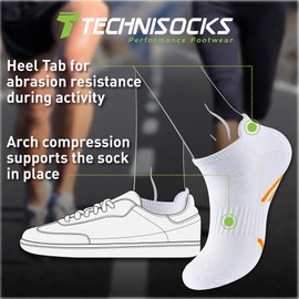 The Essentials Wardrobe 10PK Mens Peformance Trainer Liners - UK 6-11/EU 39-45 - White