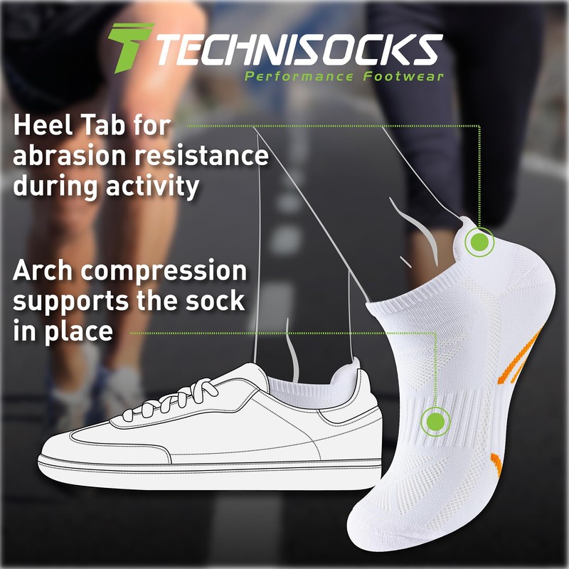 The Essentials Wardrobe 10PK Mens Peformance Trainer Liners - UK