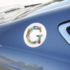 Letter G Floral Monogram Initial Automotive Car Window Locker Circle