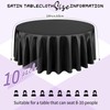 Lumaycens 10 Packs Satin Tablecloth 120 Inch Black Round Table
