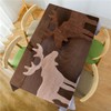 Swono Moose Tablecloths Snow Wooden Deer Moose Christmas Reindeer Kitchen
