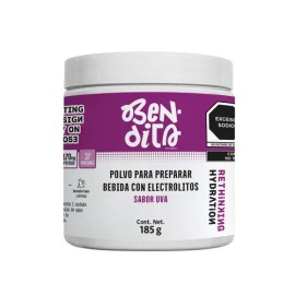 Bendita ELECTROLITOS Sin Azúcar |650mg Sodio + Potasio + Magnesio | HIDRATACIÓN REAL| Keto Bebida Hidratante Polvo Sabor Uva 40 Porciones | SIN Maltodextrina, Colorantes ni Edulcorantes Artificiales