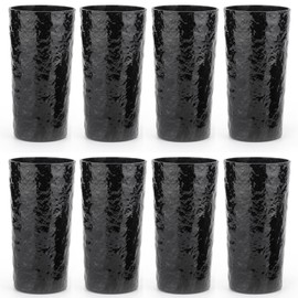 KX-WARE 26-ounce Acrylic Water Glasses Plastic Tumbler Larger Drinking Glasses, set of 8 Black