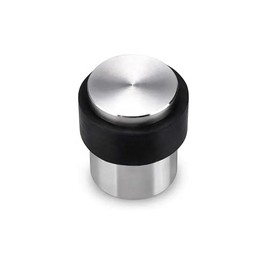 Round Solid Door Stop 30 x 40mm Satin Stainless Steel Fixing & Wall Plug Included