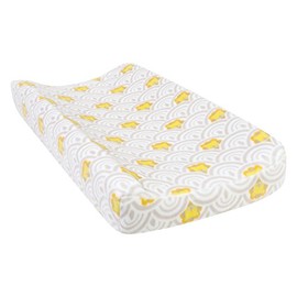 Trend Lab Funda para cambiador de felpa, gris Art Deco Lions Scallop