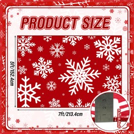 Drydiet Christmas Area Rug Xmas Snowflake Washable Non Slip Rug, Red White Xmas Winter Door Mat Holiday Decor Carpet for Living Room Bedroom Dining Room Kitchen Bathroom Hallway (5 x 7 Feet)