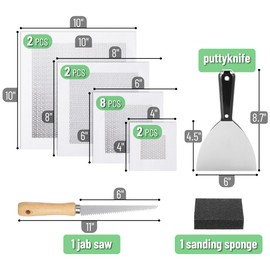 Bates- Drywall Repair Kit, 17 pcs, Dry Wall Patch Kits, Wall Repair Patch Kit, Wall Patch Repair Kit, Drywall Hole Patch, Drywall Patch Kit for Holes Drywall, Wall Hole Repair Kit, Drywall Patch Hole