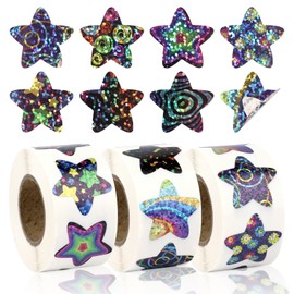 1500Pcs Star Stickers,3Rolls Reward Stickers for Children,1 Inch Glitter Universe Space Stickers Roll for Children Reward Chart,Teacher Stickers for Kid to Praise Good Behavior