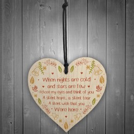 RED OCEAN Handmade Memorial Plaque Heart Mum Dad Nan Memorial Sign Remembrance Plaque