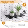 Wonderjune 4 Pcs Wooden Pegboard Shelves with Metal Pegboard Shelf