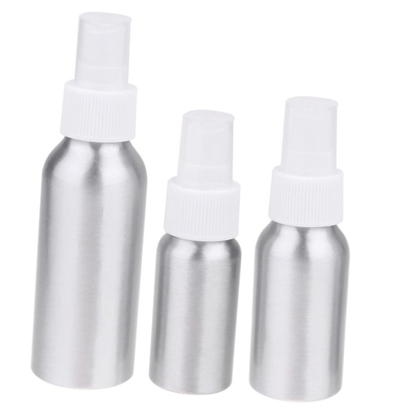PACKOVE 3PCS Refillable Aluminum Travel Spray Bottle Set 30ML 50ML