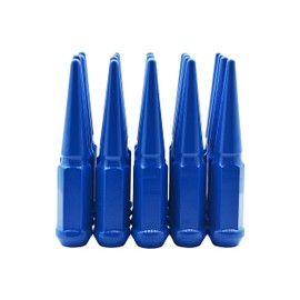 20 Pc Powder Coated Ford Dark Blue Spike Lug Nuts | M14x1.5 | 4.5 inch Tall | 1 Piece Construction | Compatible with Durango 2009 Challenger SRT SXT Charger+ More