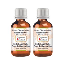 Greenwood Essential Pure Clementine Essential Oil (Citrus Clementina) Steam Distilled 100ml x 2 (6.76 oz)