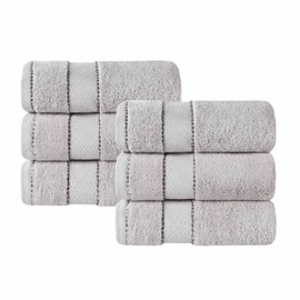 Superior Egypt Produced Giza Cotton Hand Towel Set, Quick Dry, Luxury Small Towels, Plush Basics, Home Essentials, Spa, Salon, Hotel, Kitchen, Quick Drying, Set of 6, Niles Collection, Platinum