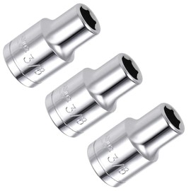 Auniwaig 1/2" Drive 3/8" 6-Point Impact Socket,Imperial Chrome Vanadium 3pcs