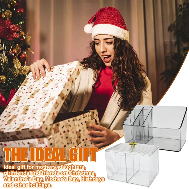 HEKOBAG Pack of 2 Cosmetic Storage Boxes Plastic Make Up