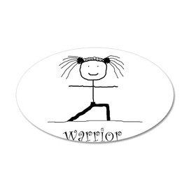 CafePress Warrior Yoga Pose: 20X12 Oval Wall Peel 20"x12" Oval Wall Decal, Vinyl Peel, Reusable Cling