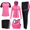 XPINYT 5pcs Workout Outfits for Women Athletic Sets Sport Suits