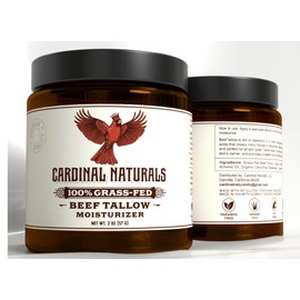 Cardinal Naturals Grass-Fed Beef Tallow Moisturizer, Tallow with Organic Honey, Scent from Essential Oils, Organic Almond Oil Moisturizer, Moisturizing Balm for Sensitive Skin, Balm For Dry Skin