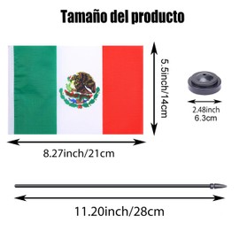 Paquete de 2 Banderas de Computadora de México,Pequeñas Banderas de Computadora Mexicanas Con Base de Soporte,Bandera Internacional de País,Decoración de Celebraciones de Festivales Internacionales
