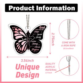 God Says You are Christian Butterfly Keychain Accessories,Butterfly Keychain Gifts Idea for Christian,Religious Bible Verse Keychains Gifts for Women Girl Female Her(Pink) s