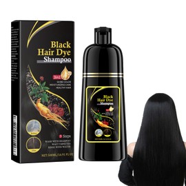 Shampoo Centella Black Hair Dye Shampoo, Instant Hair Shampoo, Natural Black Hair Colour Shampoo 3 in 1, Hair Colour Shampoo for Grey Hair, Instant Black Hair Shampoo, for Men and Women, 500 ml
