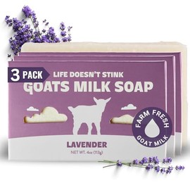 Stinkbug Natural Organic Goats Milk Soap With Lavender, Natural Ingredient, 4 Ounce Pack of 3
