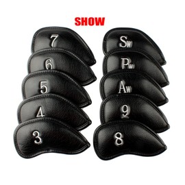 HISTAR Golf 10pcs PU Thick Synthetic Leather Skull Design Golf Iron Head Covers Set Headcover Fit All Brands