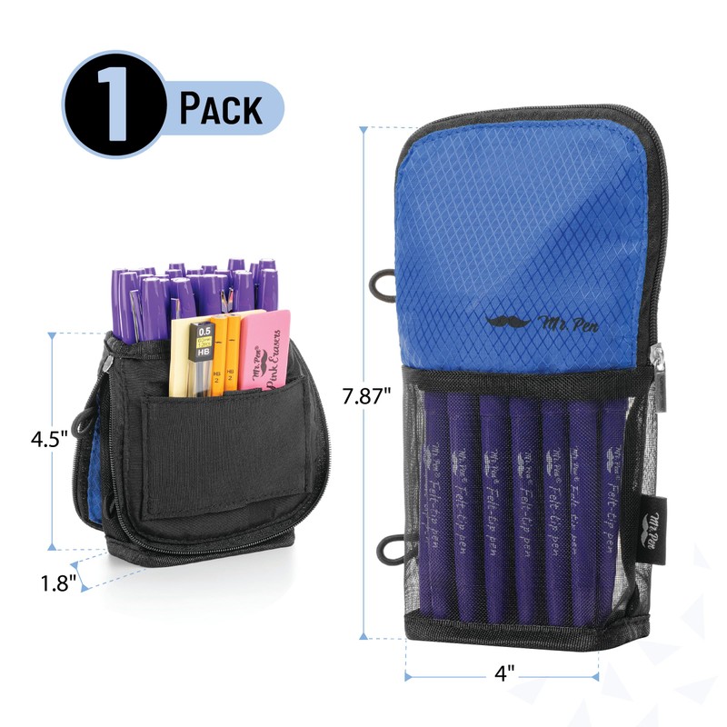 Mr. Pen- Cute Pencil Case Pouch, Sit & Lay Mesh-View